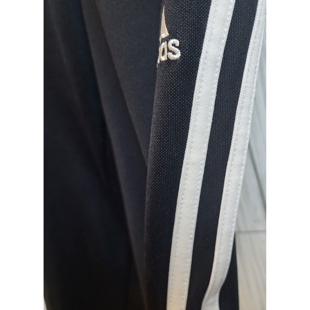 Adidas Women's Sweatpants Black With 2 White Stripes Zip Up Leg To Knees Size S - Picture 7 of 12